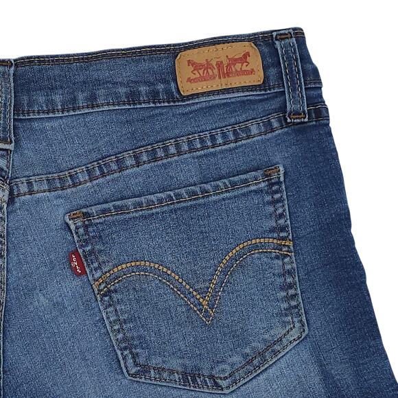 Levis Shorts Womens 7 Blue Mid Rise Stretch Pocket Cuffed Casual Denim - Picture 10 of 12